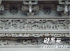 中式门楼浮雕