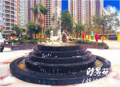 小区圆形叠水