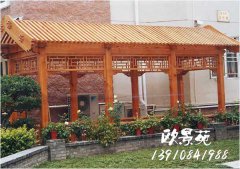 中式木廊架景观